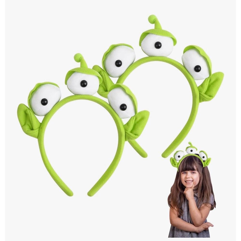 Three-eyed Headband 2Pcs Plush Headwear alien head Eyeball Costume Accessories